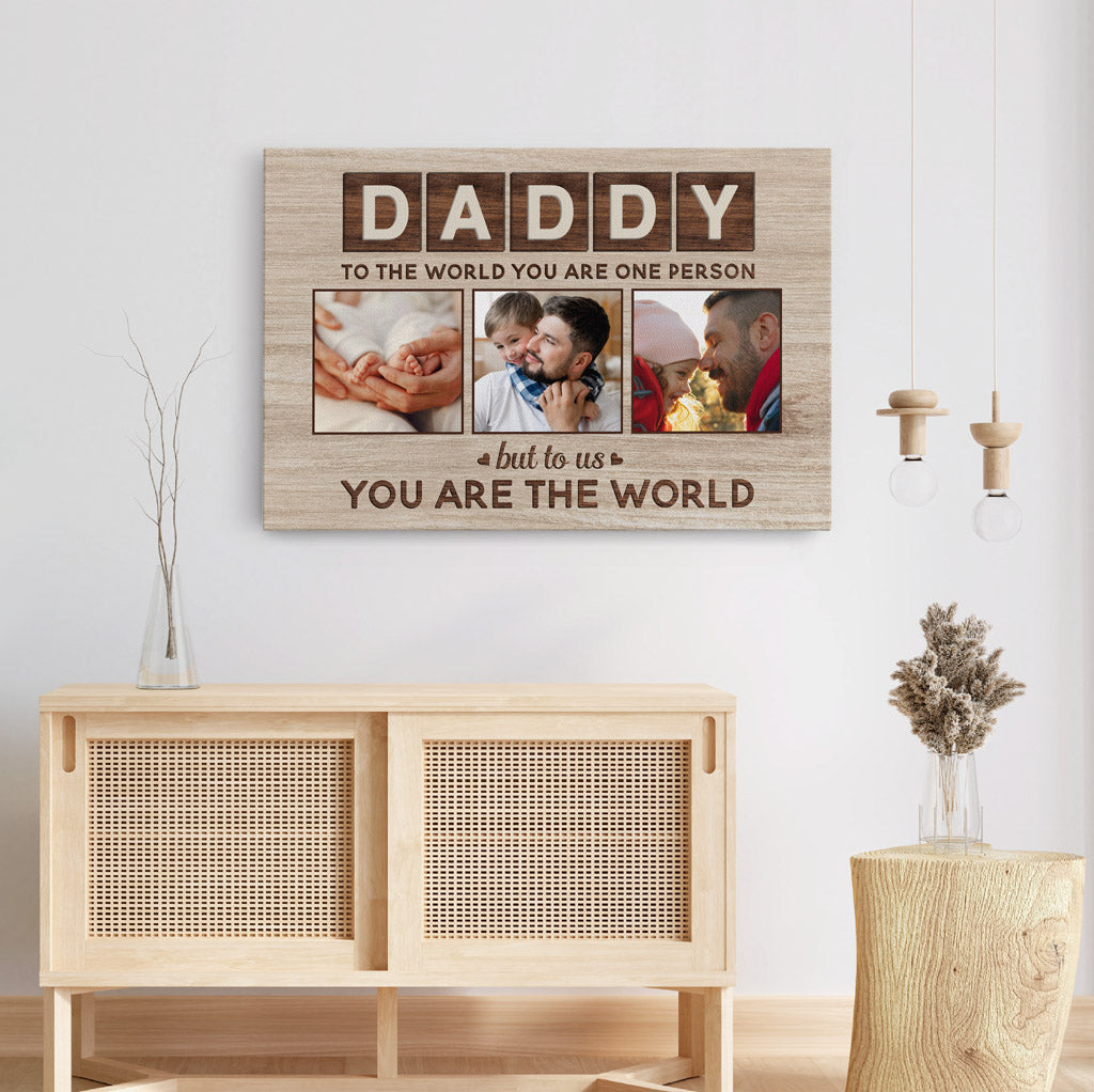 0434CUK3 Personalised Canvas Gifts Photo Dad Mum