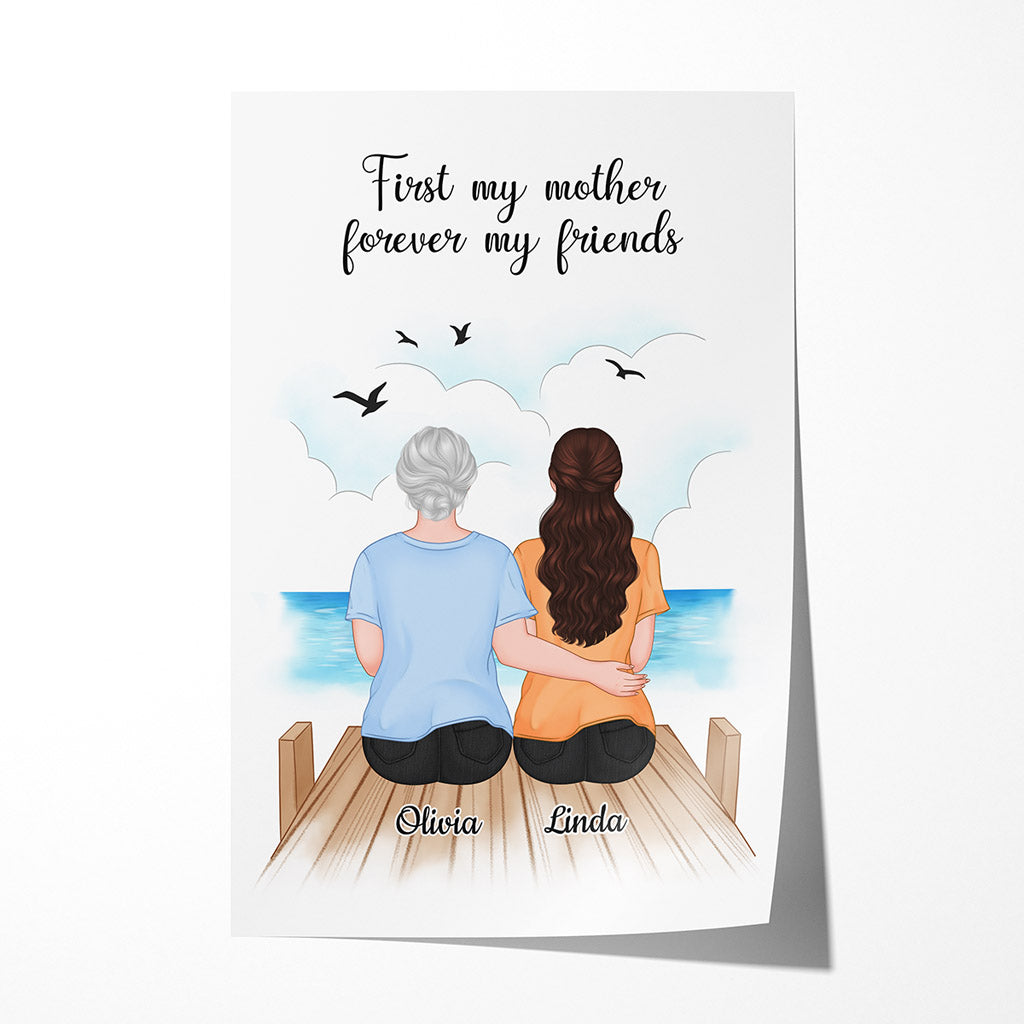 First My Mother Forever My Friends - Personalised Gifts | Posters for Grandma/Mum