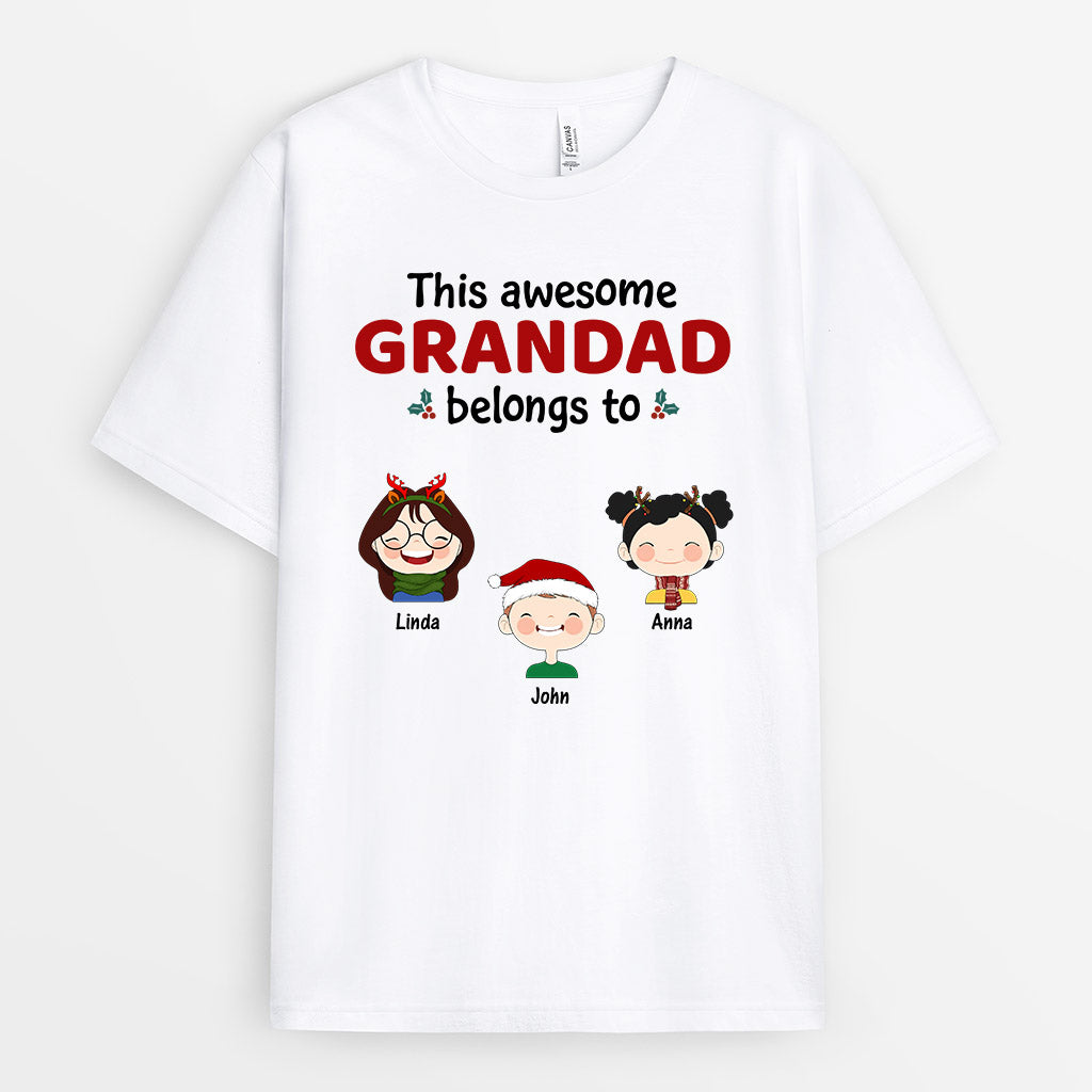 0495AUK1 Personalised T shirts gifts Kid Grandad Dad
