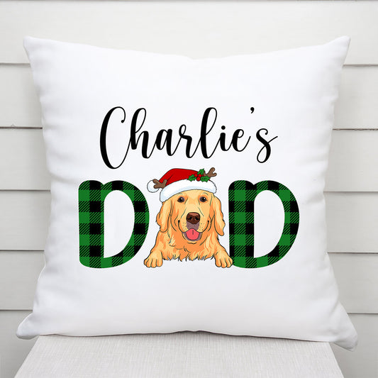 0498P597CUK2 Personalised Pillows Gifts Dog Papa Mom Christmas