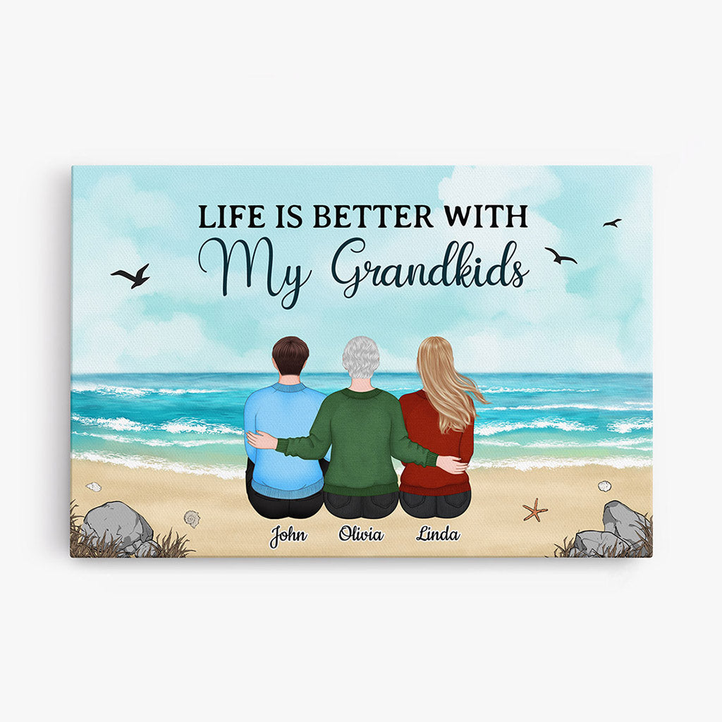 0514CUK1 Personalised Canvas Gifts Grandkids Grandma Grandad Christmas