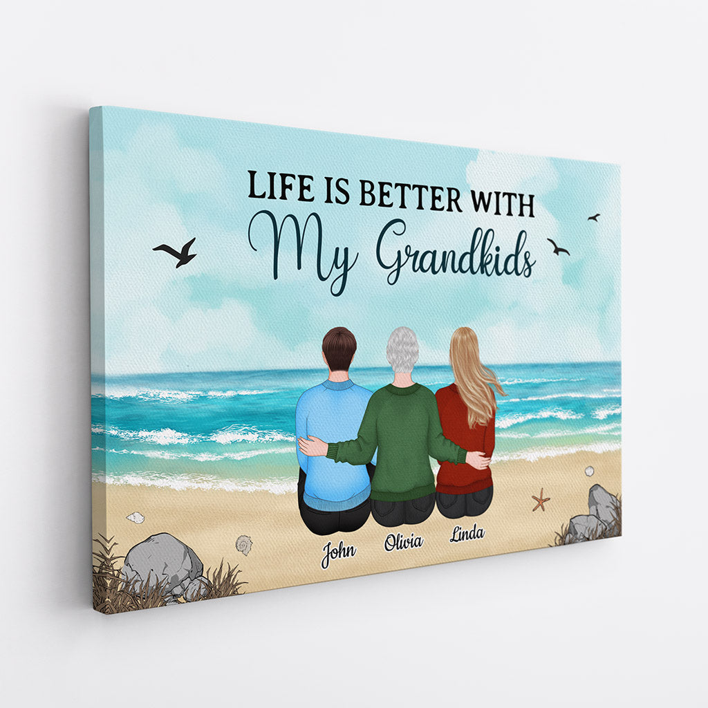 0514CUK2 Personalised Canvas Gifts Grandkids Grandma Grandad Christmas