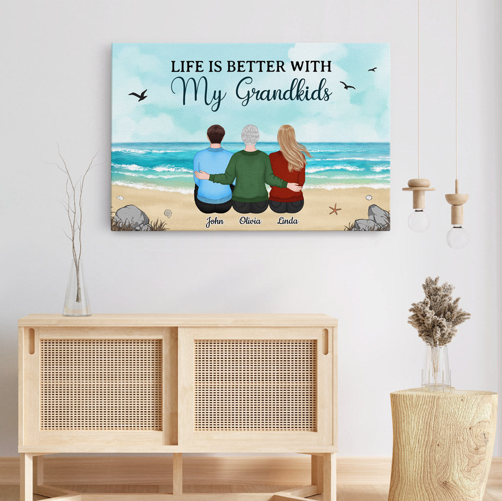 0514CUK3 Personalised Canvas Gifts Grandkids Grandma Grandad Christmas