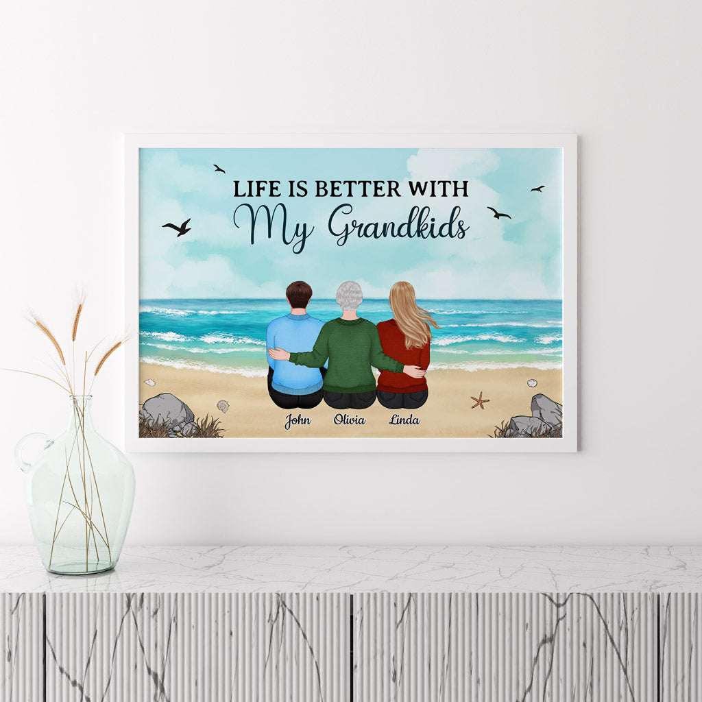 Life Is Better With Grandkids - Personalised Gifts | Posters for Grandma/Grandad Christmas