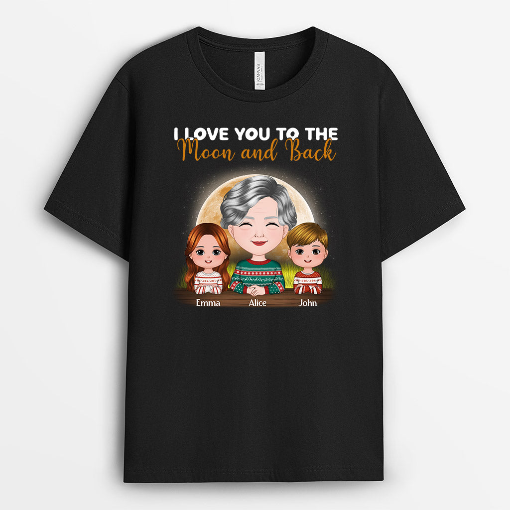 I Love You To The Moon And Back - Personalised Gifts | T-shirts for Grandma/Mum