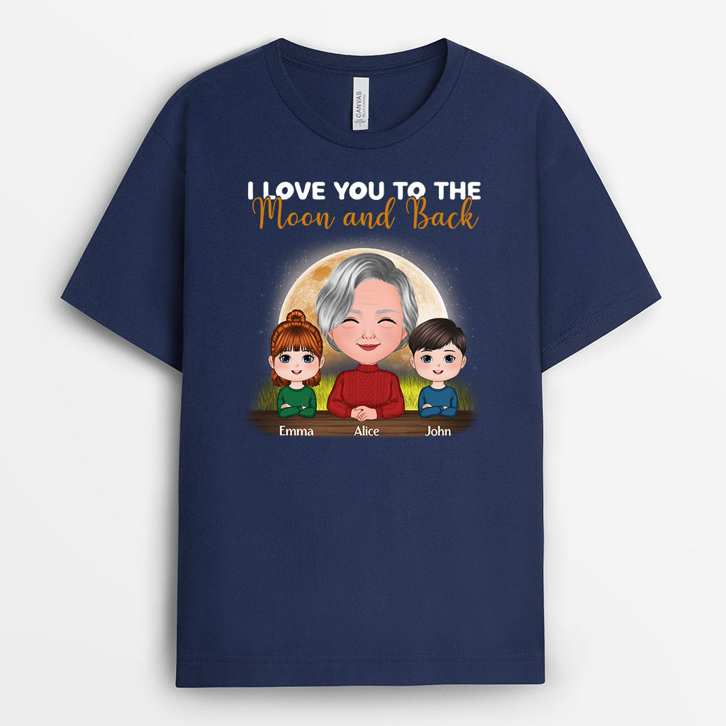 I Love You To The Moon And Back - Personalised Gifts | T-shirts for Grandma/Mum