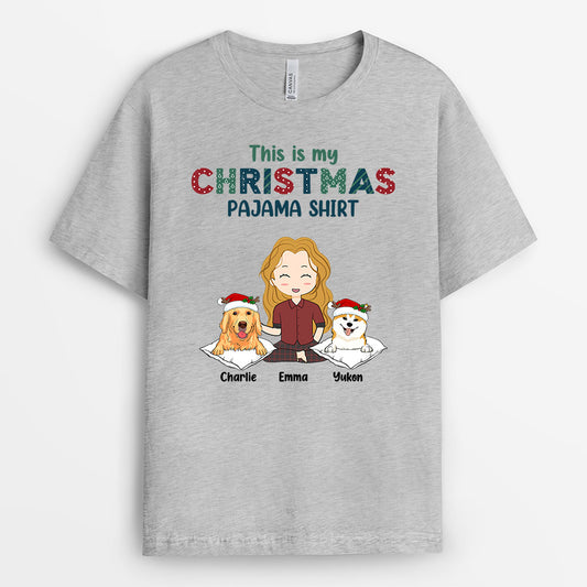 0532AUK2 Personalised T shirts Gifts Dog Dog Lovers Christmas