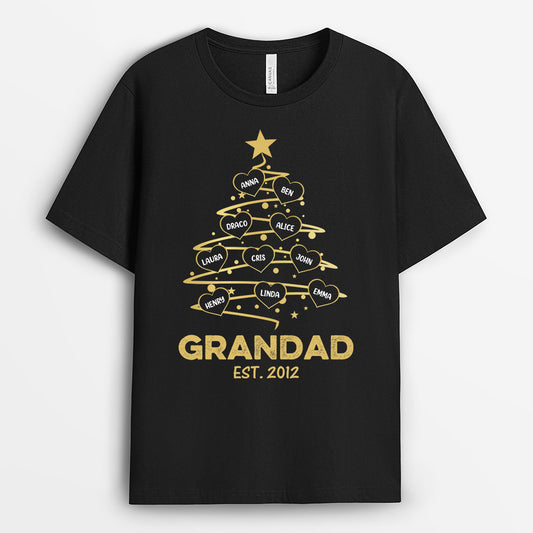0589AUK2 Personalised T shirts Gifts Tree Dad Mom Christmas
