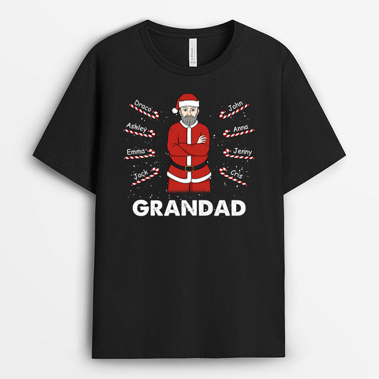0591AUK1 Personalised T shirts Gifts Santa Grandad Dad Christmas