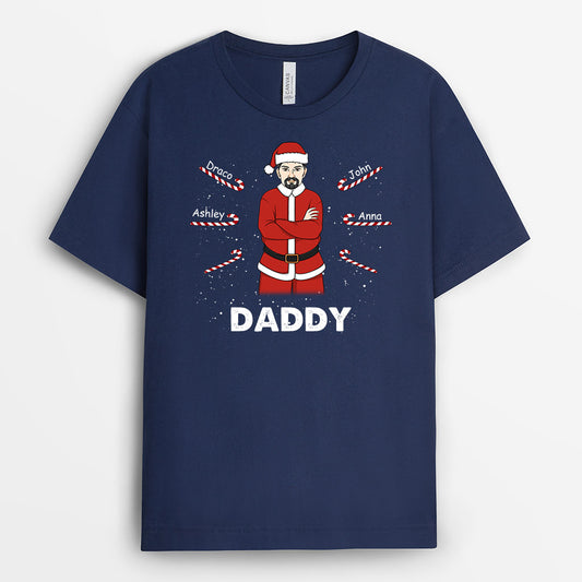 0591AUK2 Personalised T shirts Gifts Santa Grandad Dad Christmas