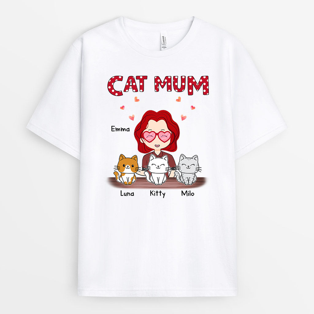 0596AUK1 Personalised T shirts Gifts Cat Cat Lovers Christmas