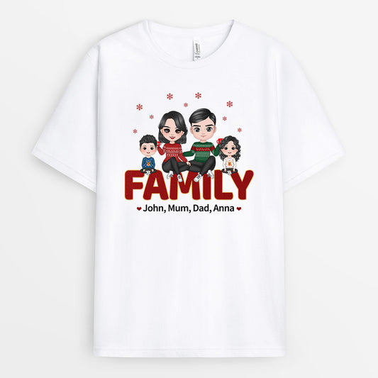 0633AUK1 Personalised T shirts Gifts Family Mum Dad Christmas