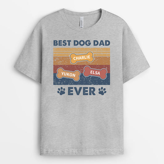 0745Auk1 Personalised T shirts Gifts Bones Dog Lovers Fathers Day