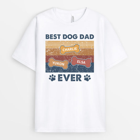 0745Auk2 Personalised T shirts Gifts Bones Dog Lovers Fathers Day