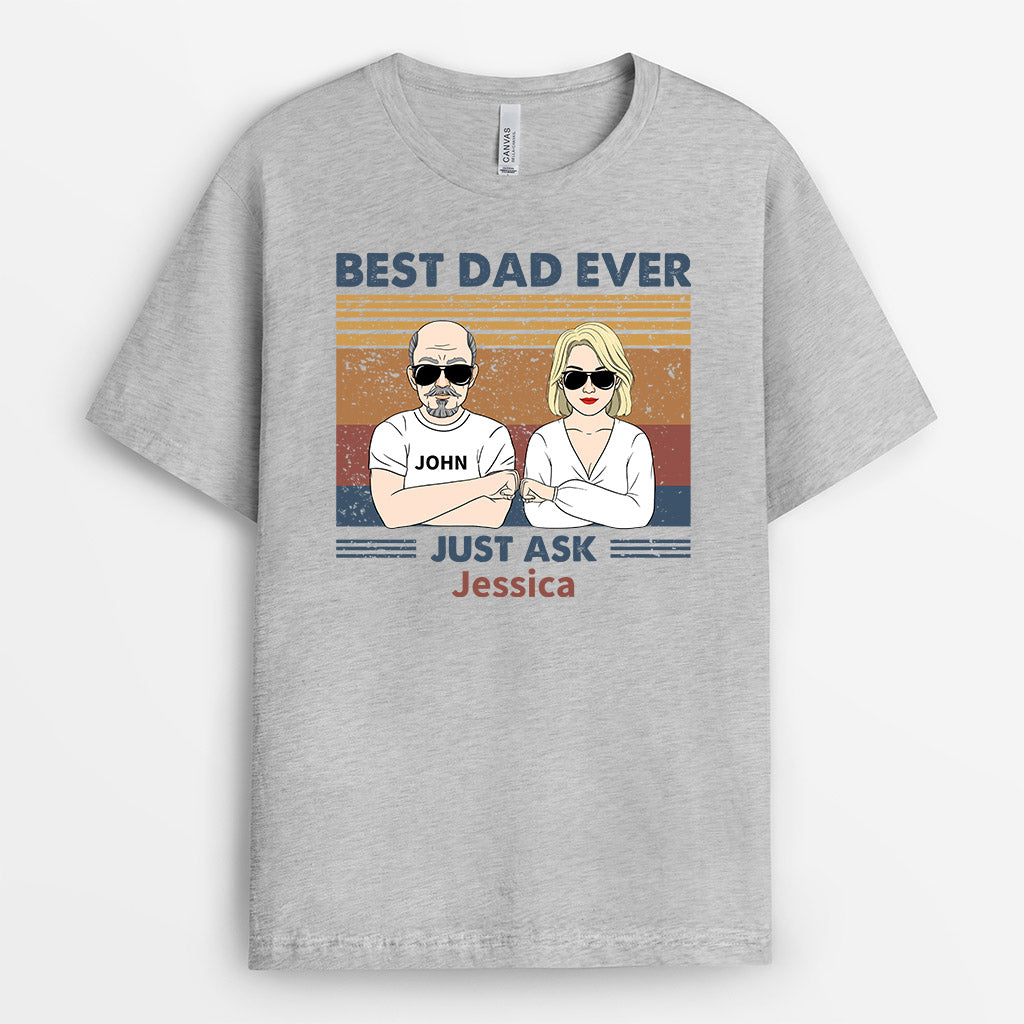 0757Auk1 Personalised T shirts Gifts Fist Bump Grandad Dad