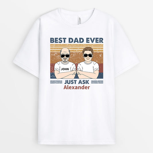 0757Auk2 Personalised T shirts Gifts Fist Bump Grandad Dad