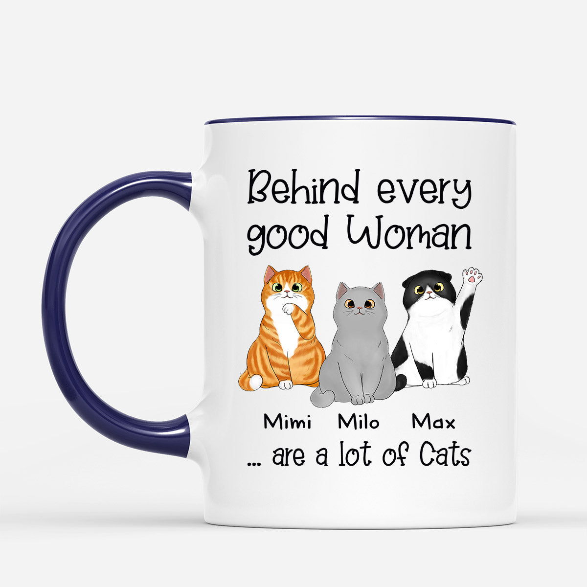 Behind Every Good Woman Is A Cat - Personalised Gifts | Mugs for Cat Lovers