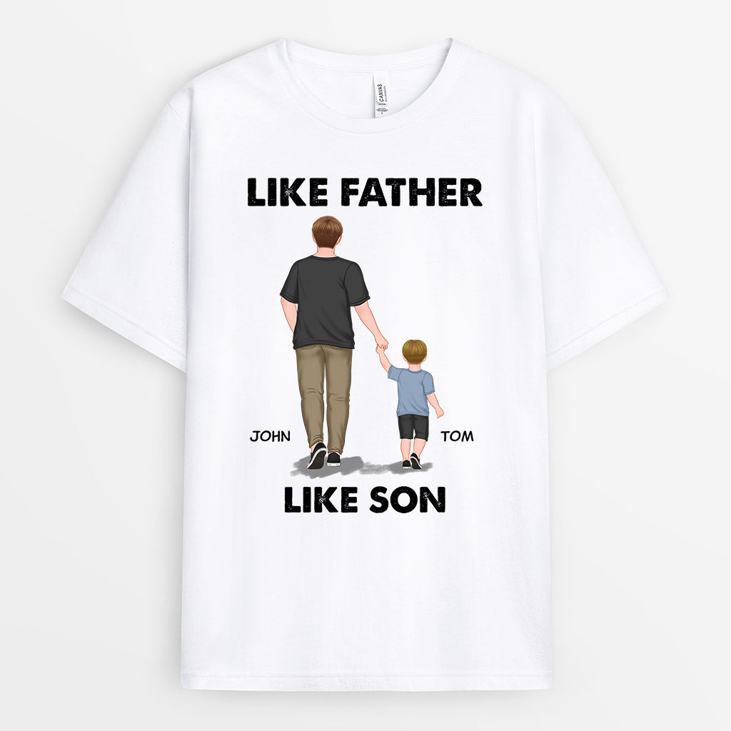 0770AUK2 Personalised T shirts Gifts Holding Hands Dad Fathers Day