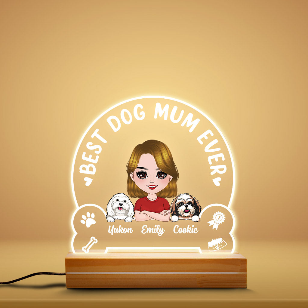 Best Dog Mum Ever - Personalised Gifts | Night Light for Dog Lovers