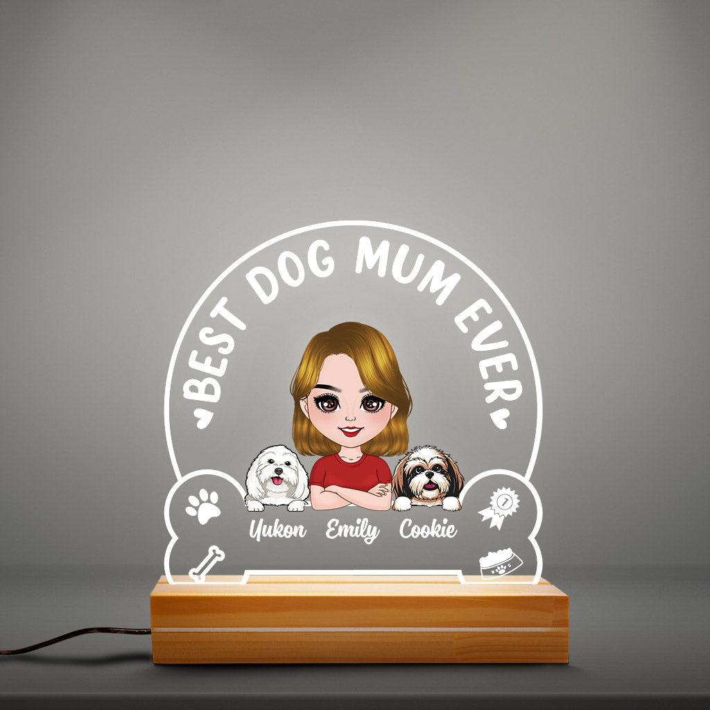 Best Dog Mum Ever - Personalised Gifts | Night Light for Dog Lovers