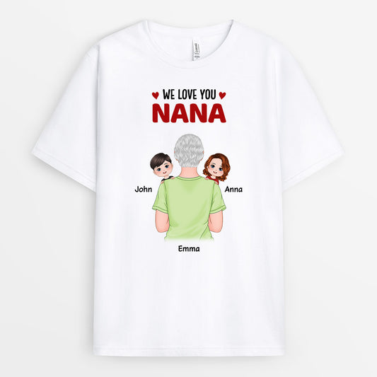 0830AUK1 Personalised T shirts Gifts Shoulder Grandma Mum