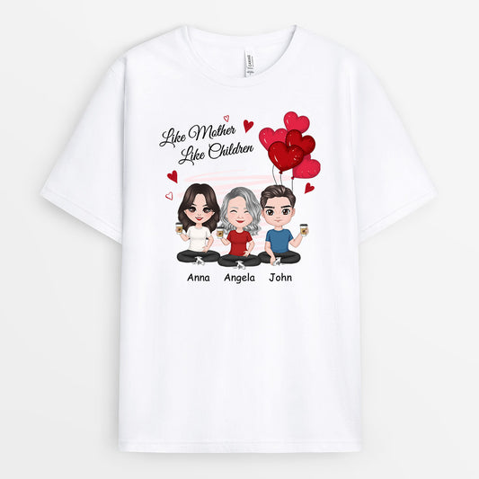 0831AUK1 Personalised T shirts Gifts Heart Grandma Mum