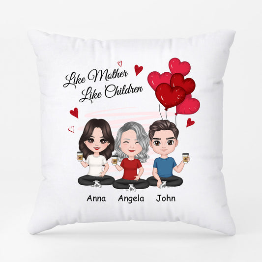 0831PUK1 Personalised Pillows Gifts Heart Grandma Mom