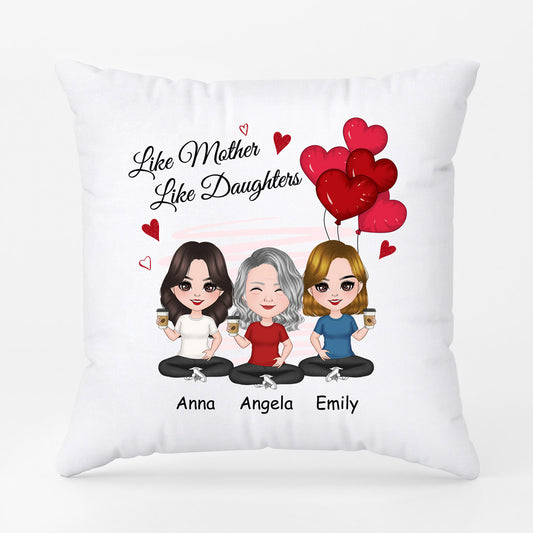 0831PUK2 Personalised Pillows Gifts Heart Grandma Mom