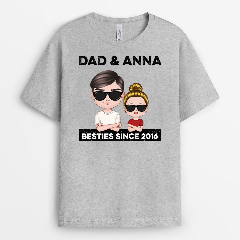 Dad & Kid Besties Since - Personalised Gifts | T-shirts for Grandad/Dad