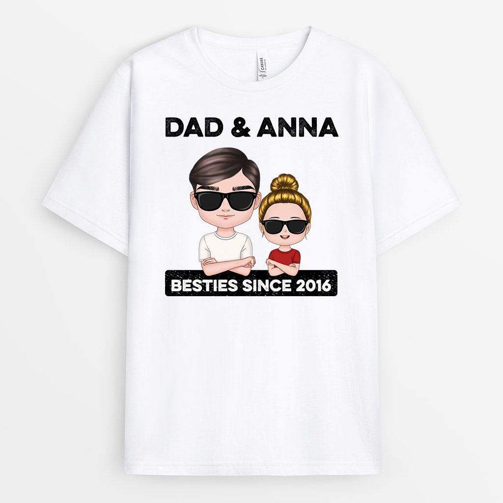 Dad & Kid Besties Since - Personalised Gifts | T-shirts for Grandad/Dad