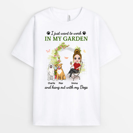 0873AUK1 Personalised T shirts Gifts Garden Dog Lovers