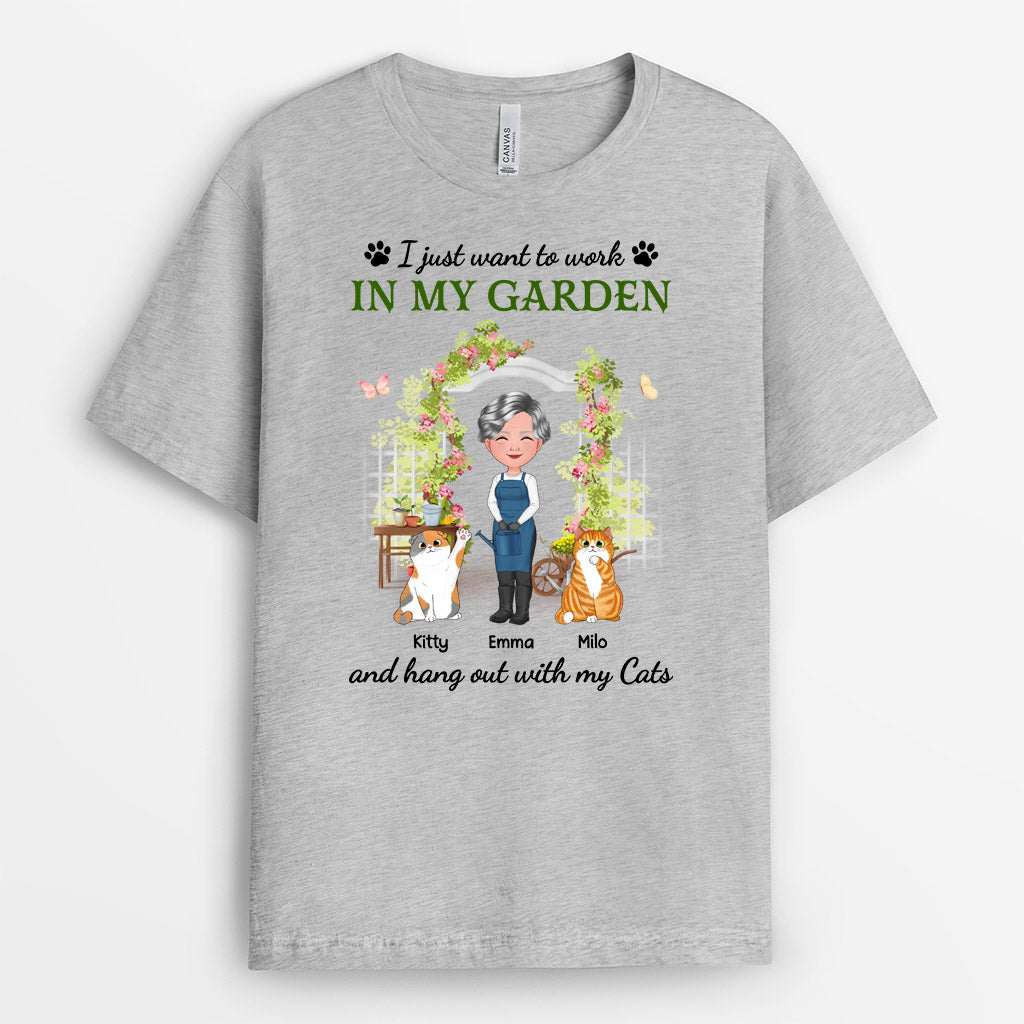 0873AUK2 Personalised T shirts Gifts Garden Cat Lovers_58349990 b13b 42ed 8f7b 035a16b961ec