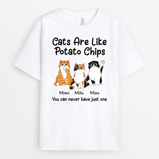 0874AUK1 Personalised T shirts Gifts Cat Cat Lovers