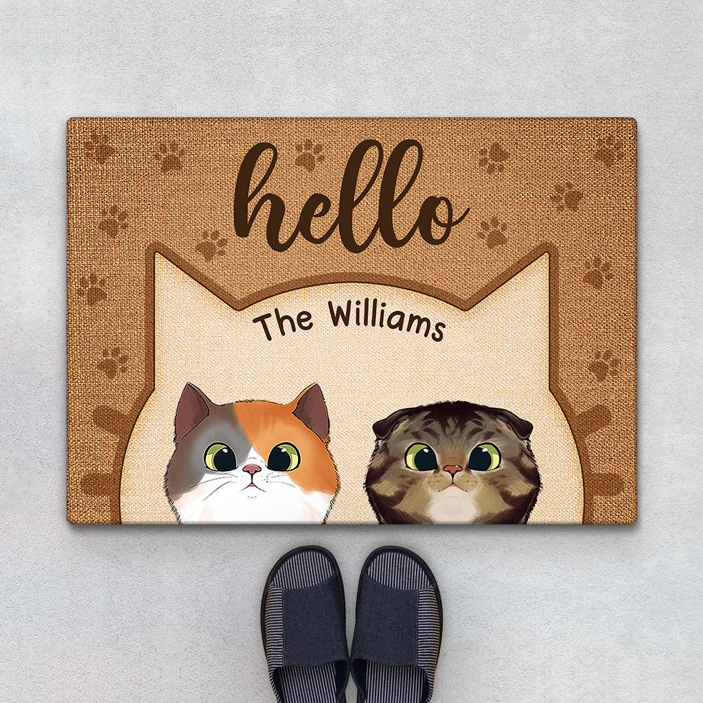 Hello - Personalised Gifts | Door Mats for Cat Lovers