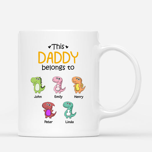 0879MUK1 Personalised Mugs Gifts Dinosaur Grandad Dad