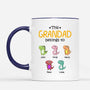 0879MUK2 Personalised Mugs Gifts Dinosaur Grandad Dad