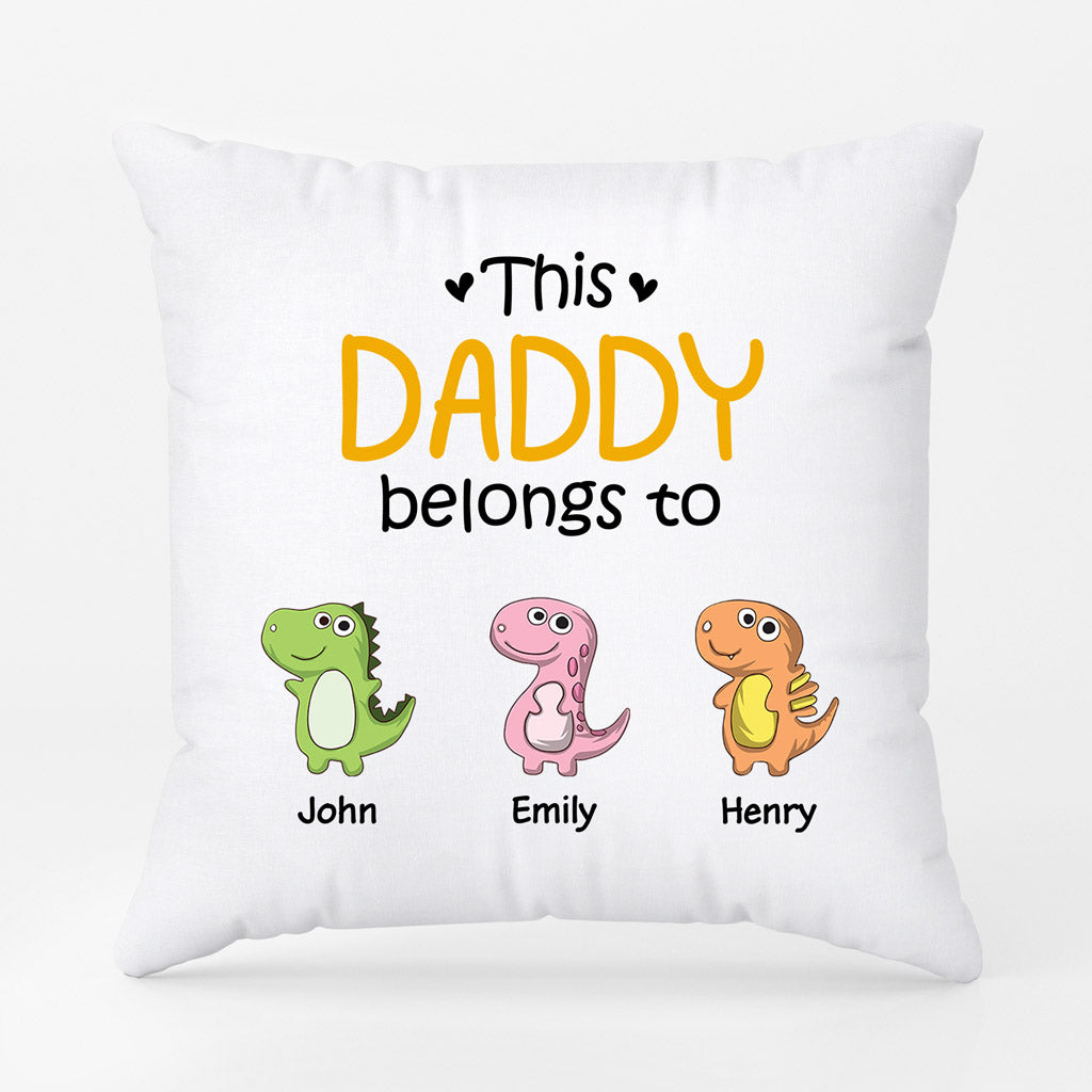 0879PUK1 Personalised Pillow Gifts Dinosaur Grandad Dad