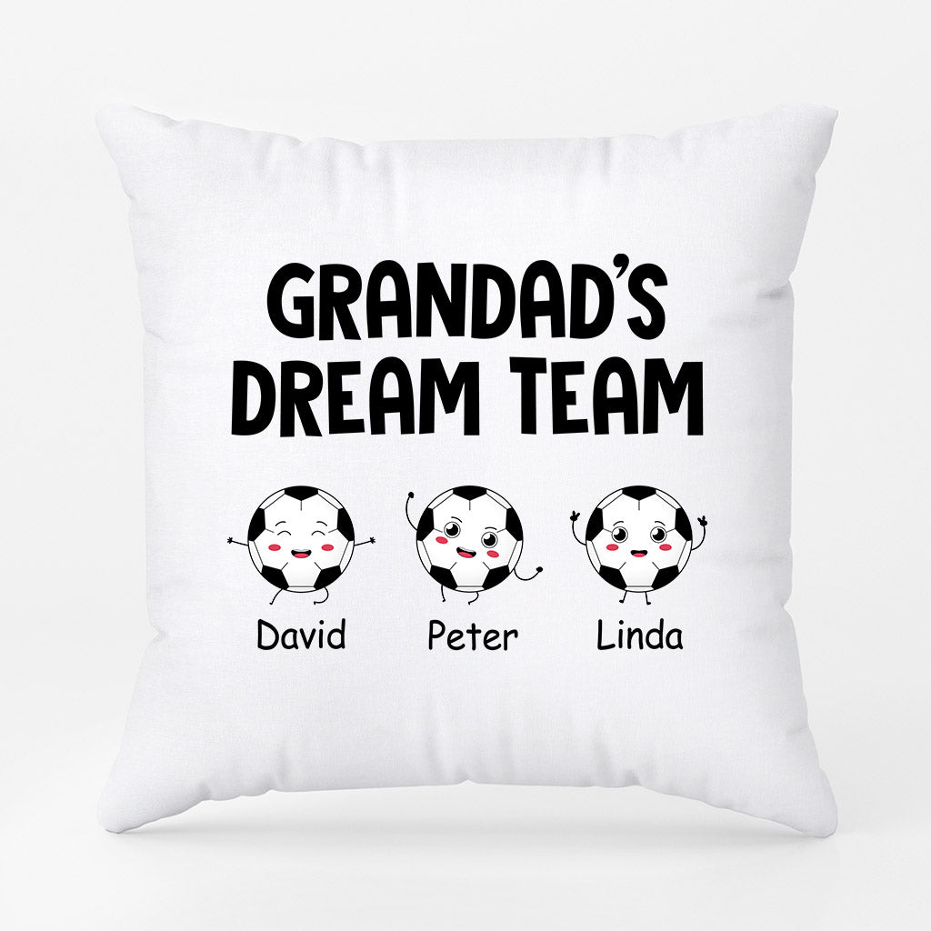 0893PUK1 Personalised Pillow Gifts Football Dad Grandad