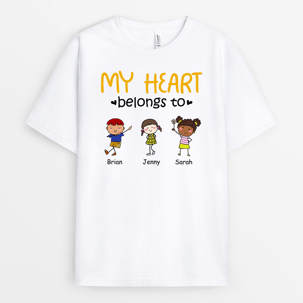 Heart Belongs To - Personalised Gifts | T-shirts for Mum/Dad