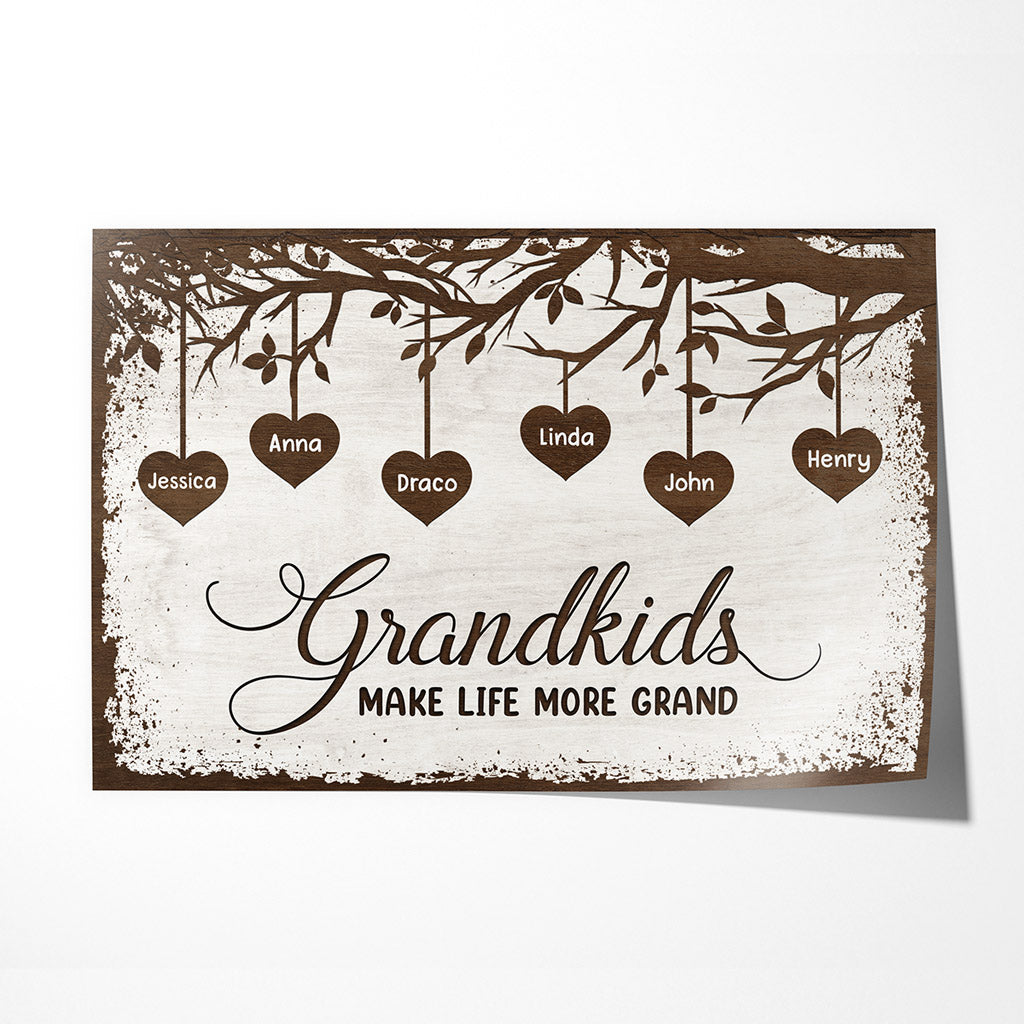 Grandkids Make Life More Grand - Personalised Gifts | Posters for  Mum/Grandma/Dad/Grandad