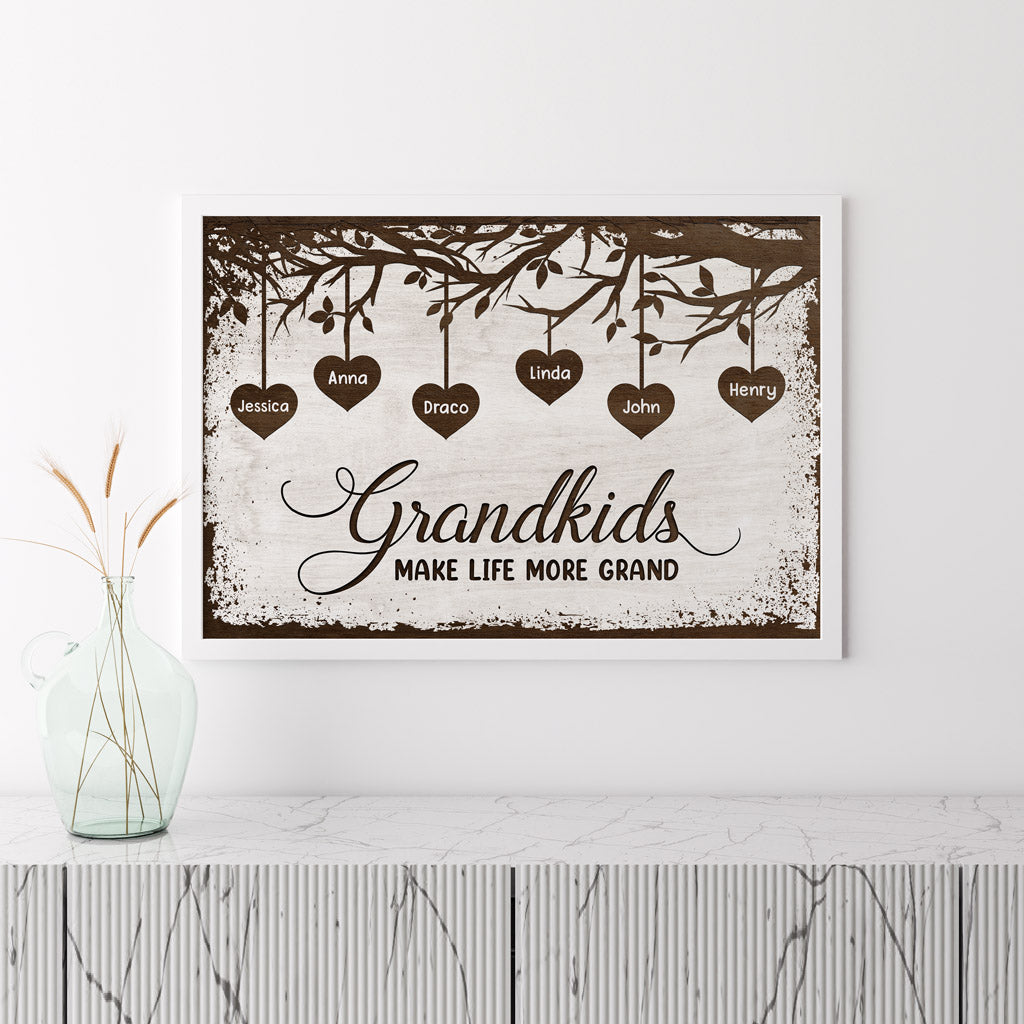 Grandkids Make Life More Grand - Personalised Gifts | Posters for  Mum/Grandma/Dad/Grandad