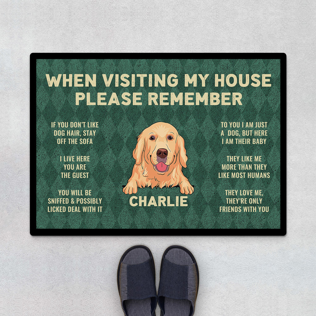 When visiting my house - Personalised Gifts | Door mats for Dog Lovers