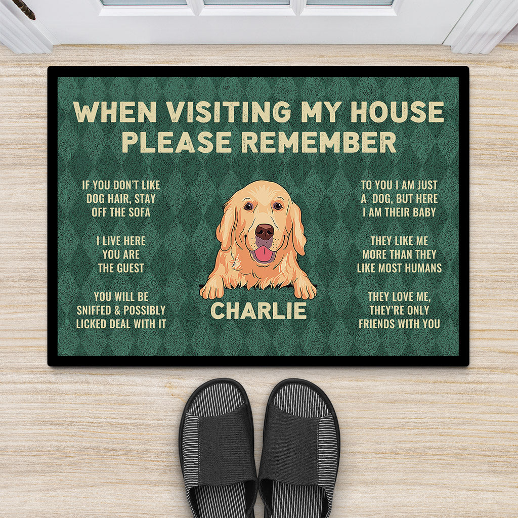 When visiting my house - Personalised Gifts | Door mats for Dog Lovers