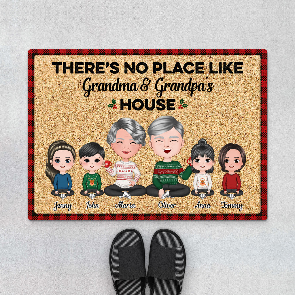 No Place Like Grandma And Grandpa's House - Personalised Gifts | Door Mats for Grandma/Grandad Christmas