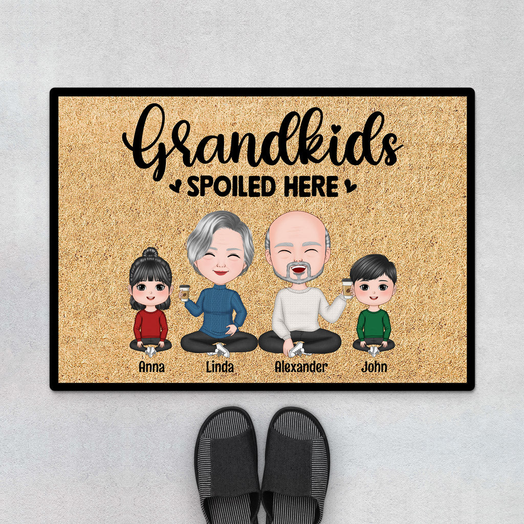 Grandkids Spoiled Here - Personalised Gifts | Door Mats for Grandad/Grandma