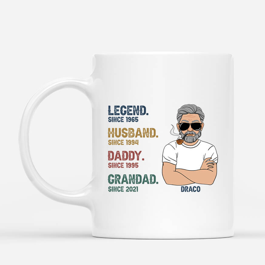 0004M108BUK1 Customised Mug gifts Man Grandpa Dad Text