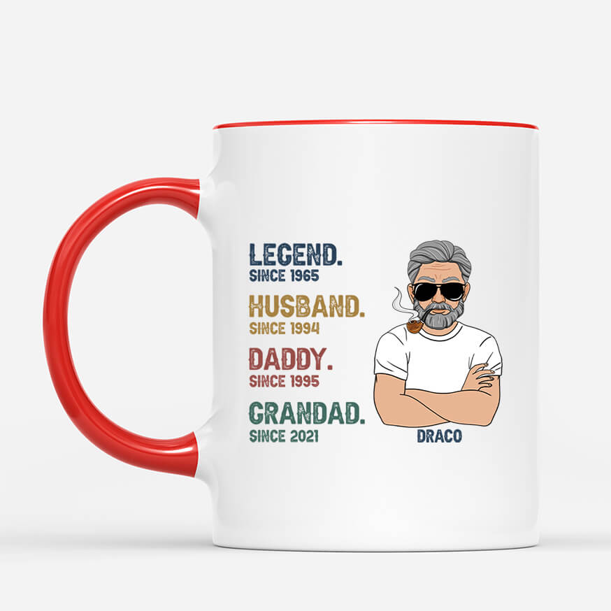 0004M108BUK2 Customised Mug gifts Man Grandpa Dad Text