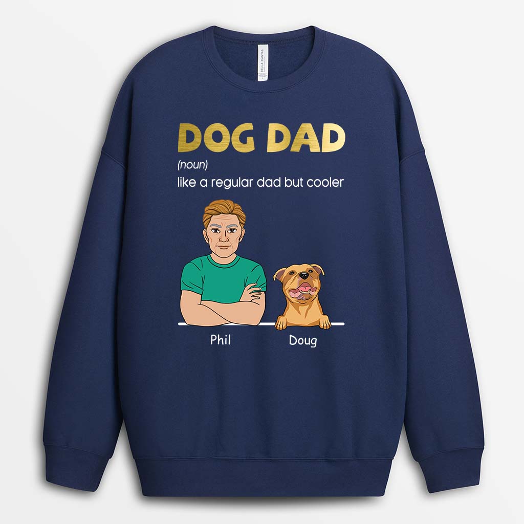 0218WUK1 Personalised Sweatshirt gifts Dog Grandpa Dad Dog
