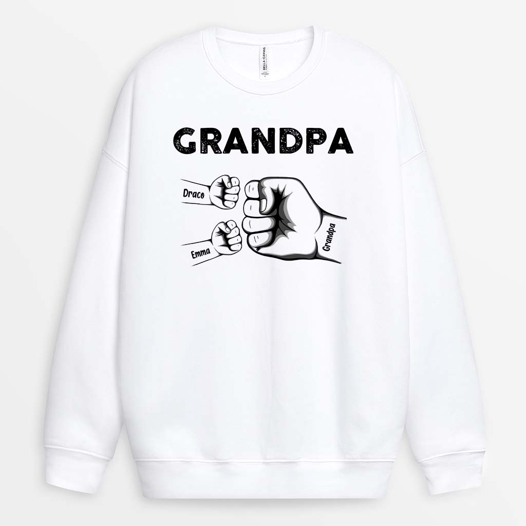 0263WUK2 Customised Sweatshirts gifts Fist Grandpa Dad