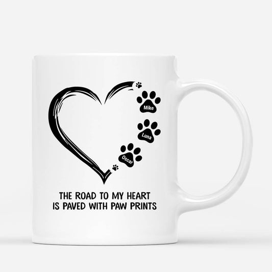 0362MUK1 Personalised T shirts gifts Pawprints Dog Lovers Heart